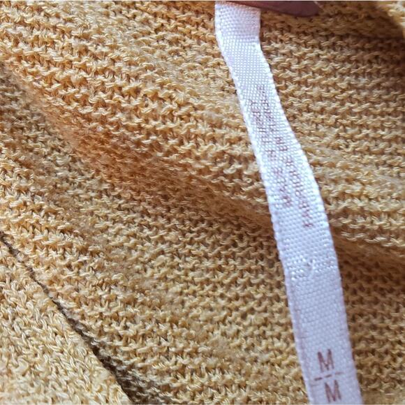 FREE PEOPLE MUSTARD CRISS CROSS TUNIC SWEATER MED - Picture 3 of 7